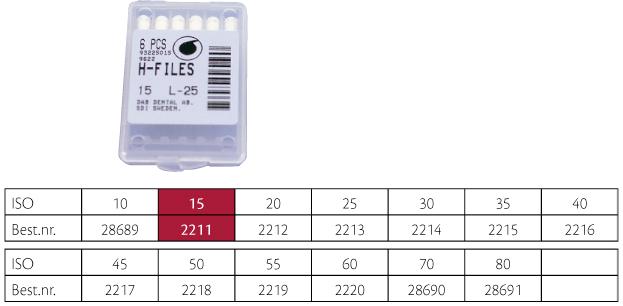 Hedstrøm Fil Sendoline 25mm ISO 15 6stk