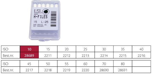 Hedstrøm Fil Sendoline 25mm ISO 10 6stk