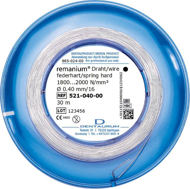 DE 521-040-00 Remanium Wire Spring-Hard 0,40 mm