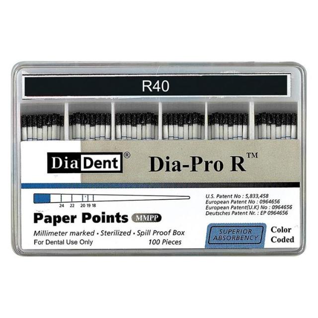 Dia-Pro R Paper Points #40 sort 100stk