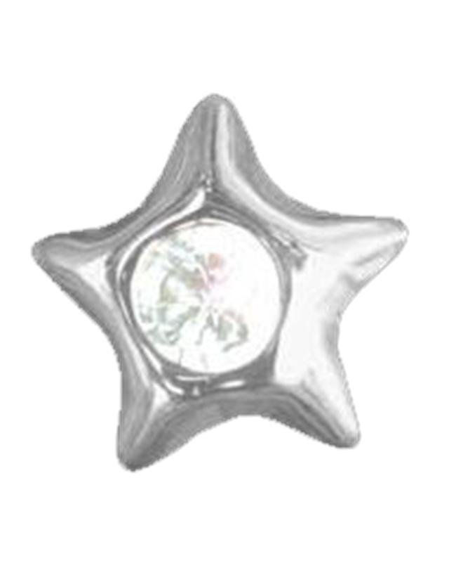 Tannsmykke Stjerne m/diamant Hvitgull 3,5mm 